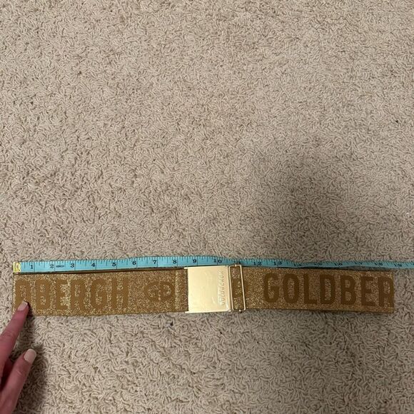 Goldbergh Ski Belt Logo Gold Metallic for Ski Pants, Jacket, ski suit